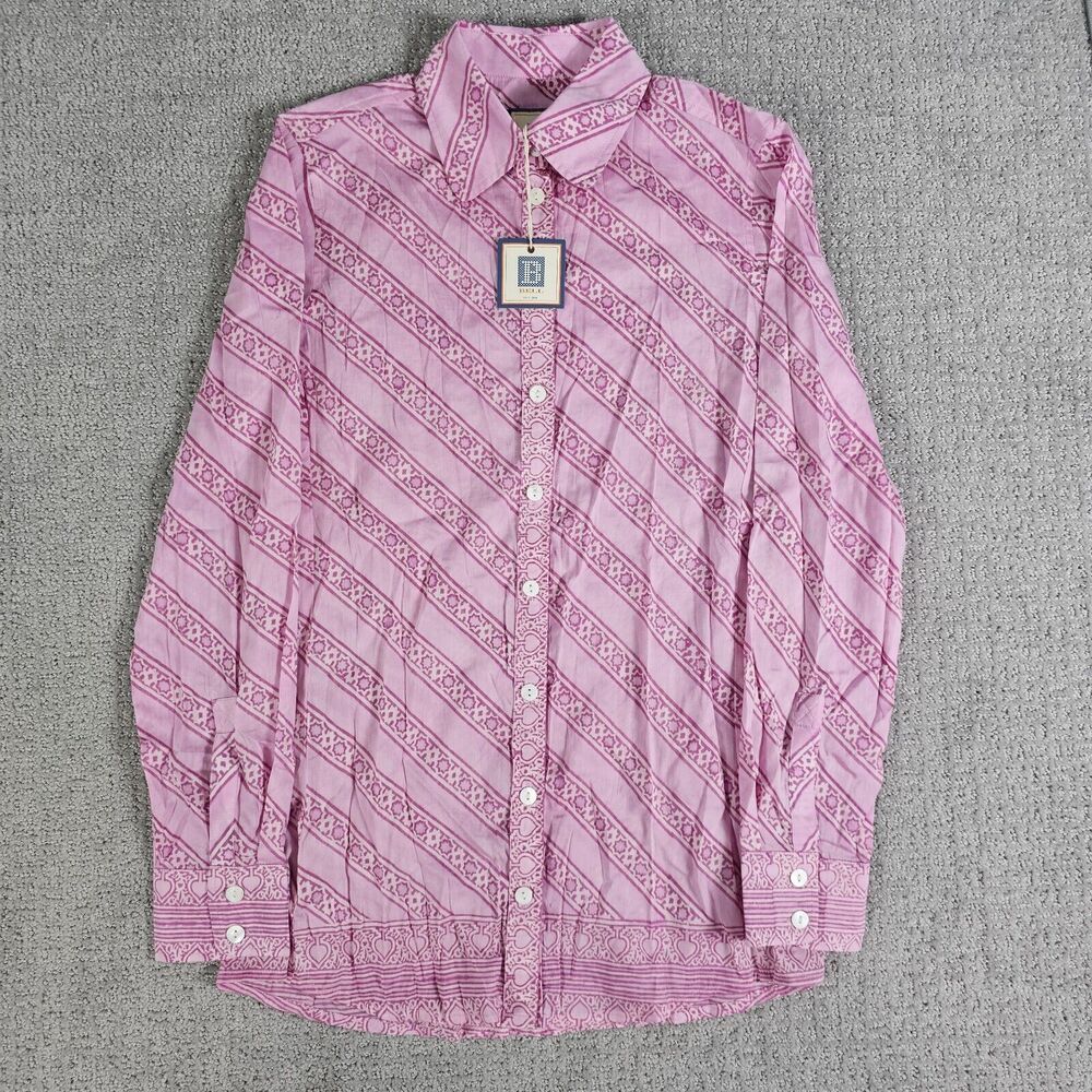 NWT Bell By Alicia Bell Button Up Shirt Silk Blend‎ Womens Size 4 Pink